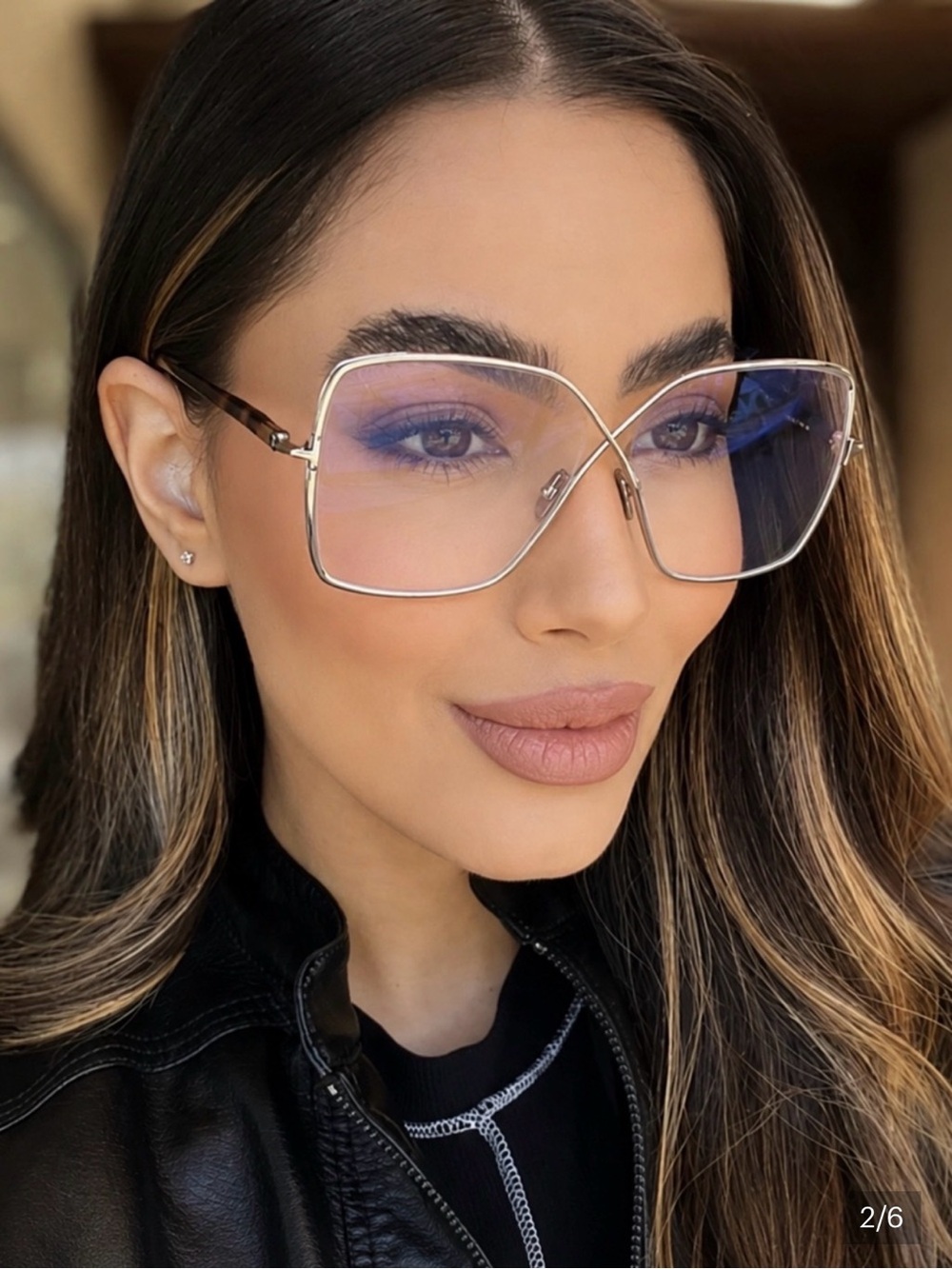 Tom Ford Oversized Silver Rimmed Women’s Glasses - Picture 2 of 6